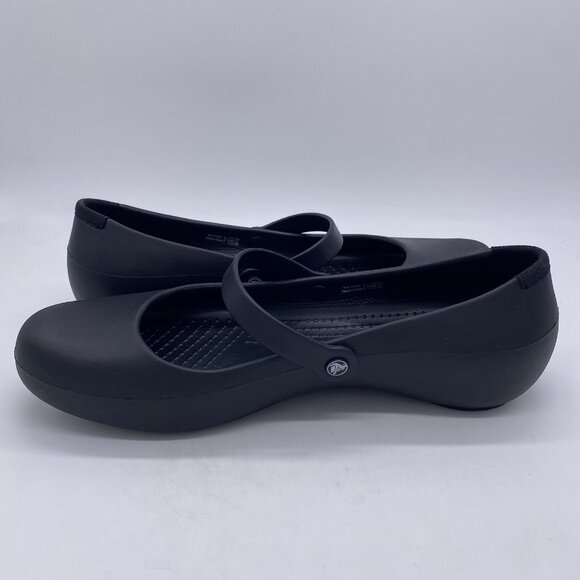 Crocs Alice Work Mary Jane Flats Women’s 12 Black Slip Resistant Clogs 11050 - Picture 7 of 11